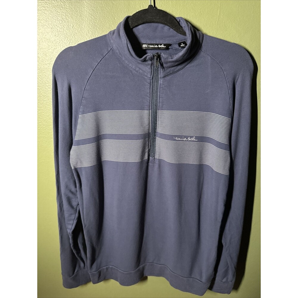 Travis Mathew Dark Blue long Sleeve Half zip Size Large in Great used condition